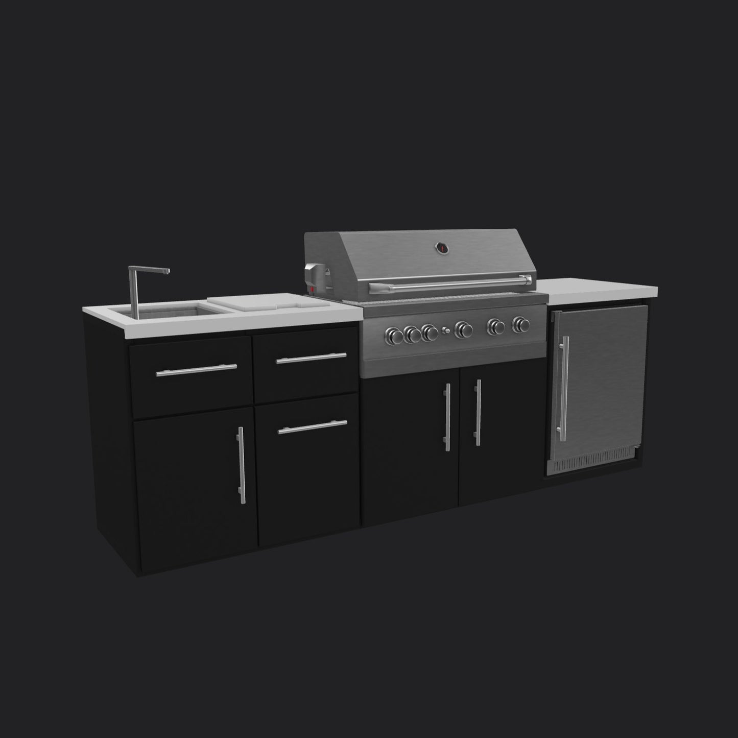 Emory | 9-Foot Outdoor Kitchen Island with Built-In Grill