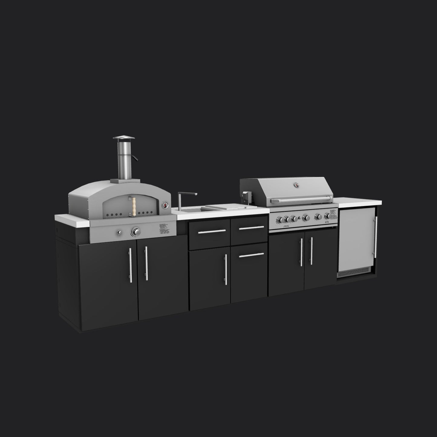 Emory | 12-Foot Outdoor Kitchen Island with Built-In Grill & Pizza Oven