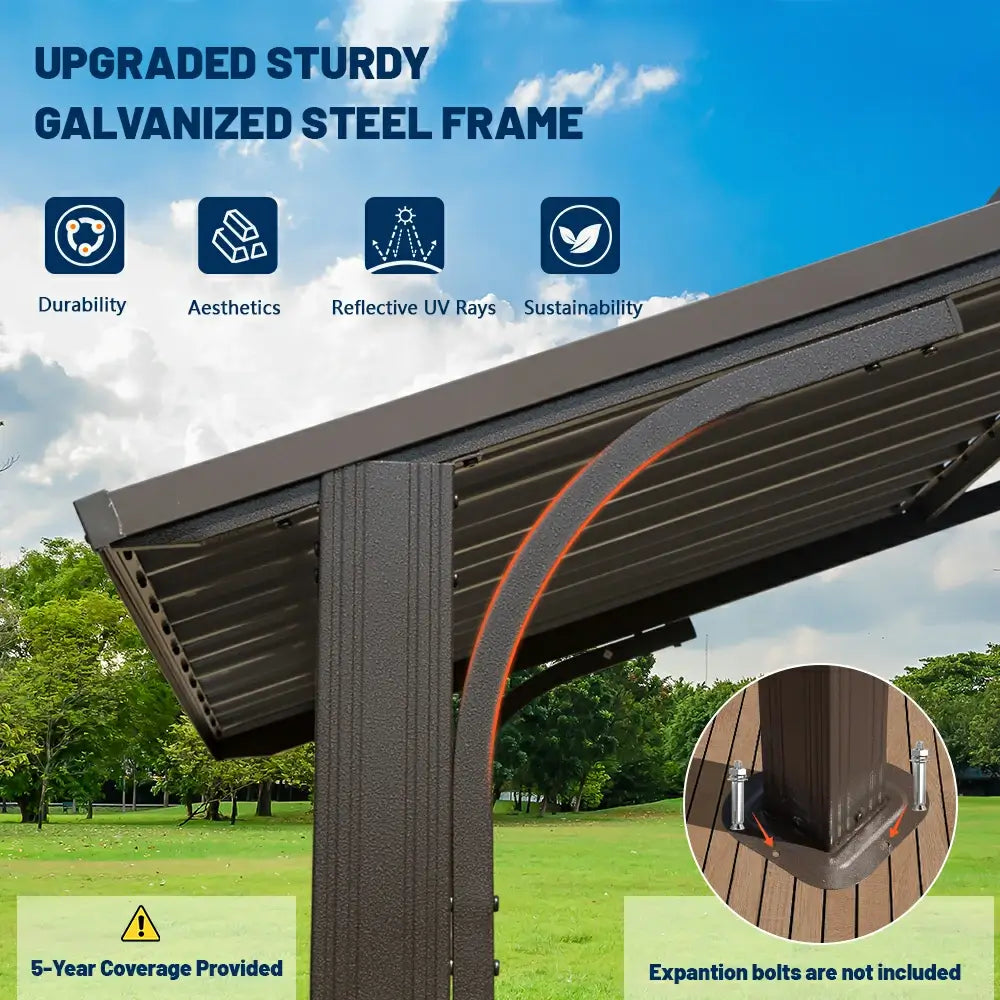 8' × 5' Outdoor Grill Gazebo Gable Roof