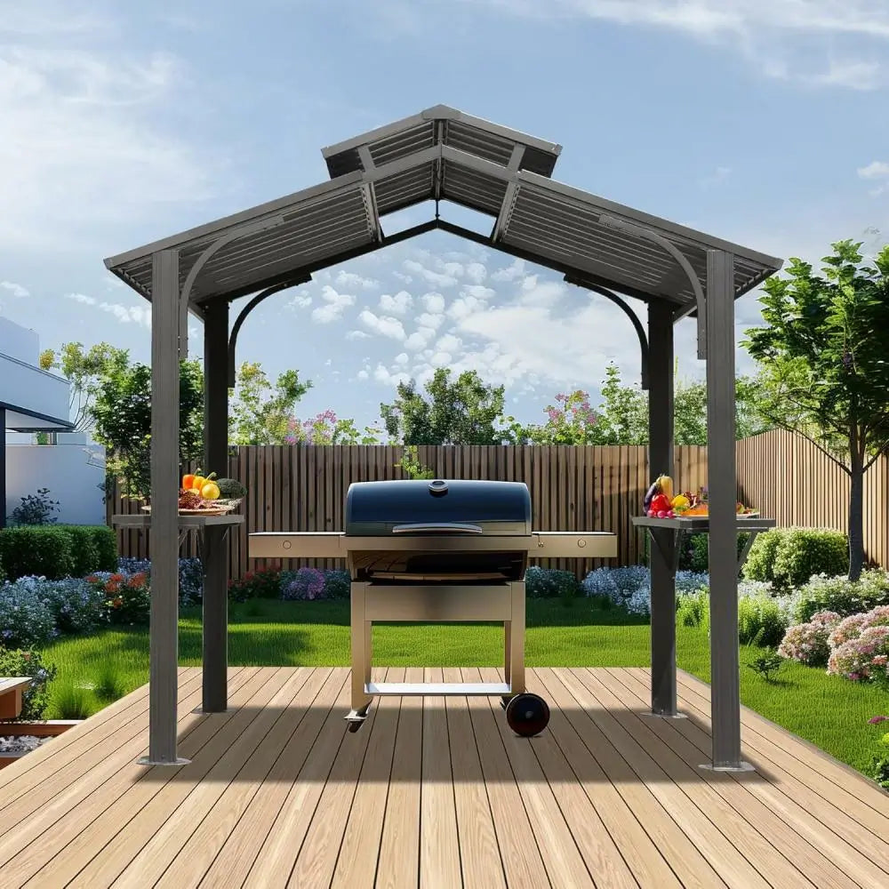 8' × 5' Outdoor Grill Gazebo Gable Roof