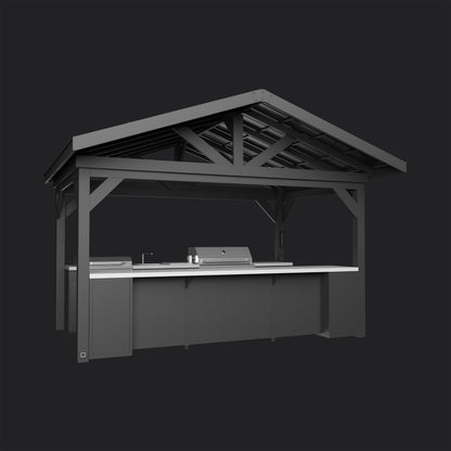Lancaster | Galley Outdoor Kitchen with Built-In Grill & Griddle