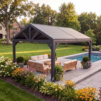 16x14 Ridgeline Steel Louvered Pergola