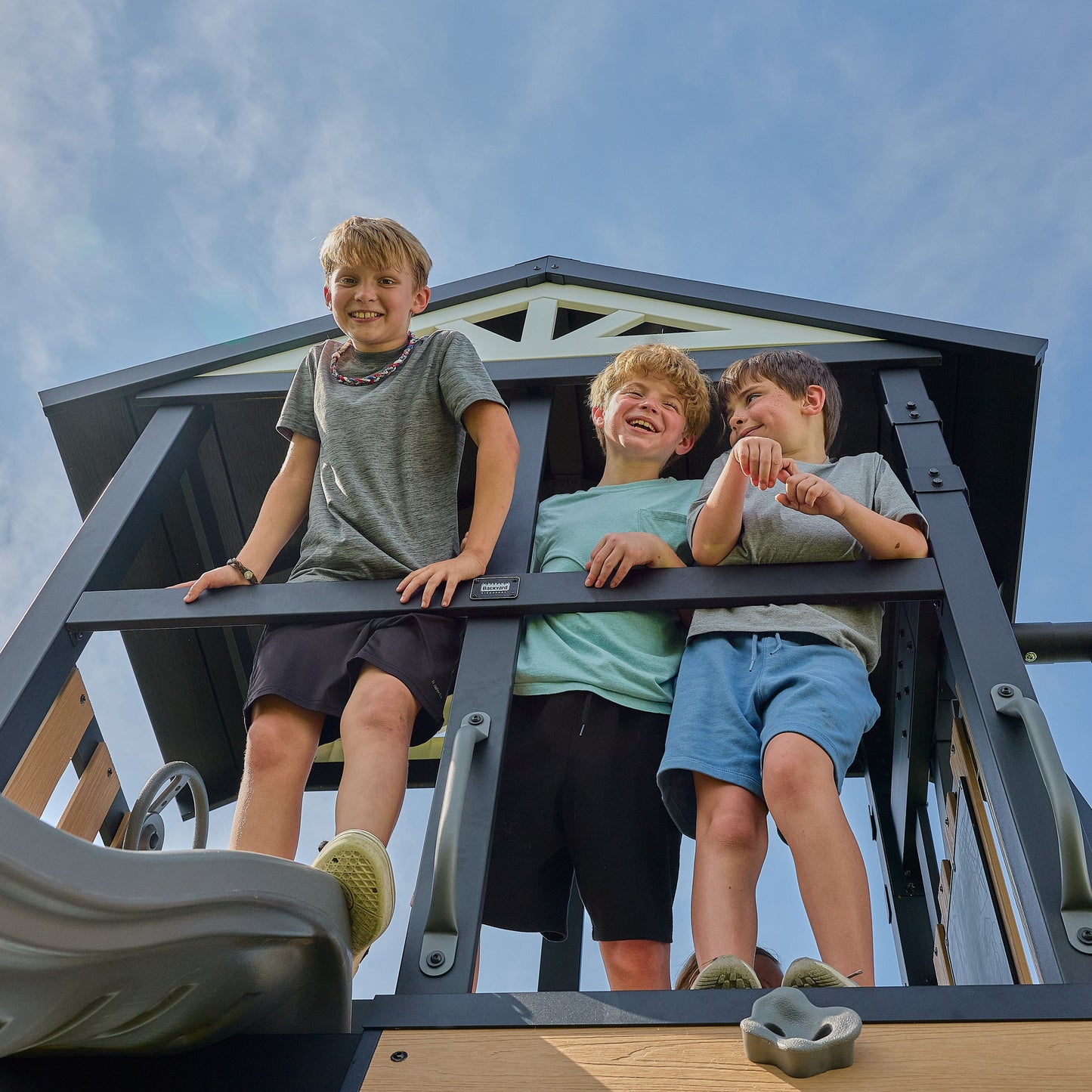 Atlas Steel Swing Set with Monkey Bars and Tube Slide