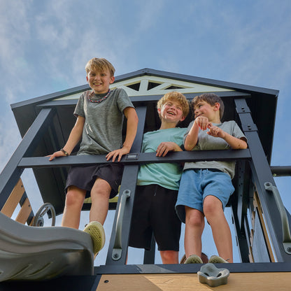 Atlas Steel Swing Set with Monkey Bars and Tube Slide