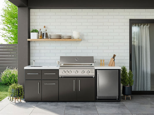 Emory | 9-Foot Outdoor Kitchen Island with Built-In Grill