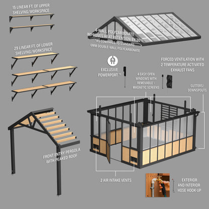 14x12 Larkspur Metal Greenhouse