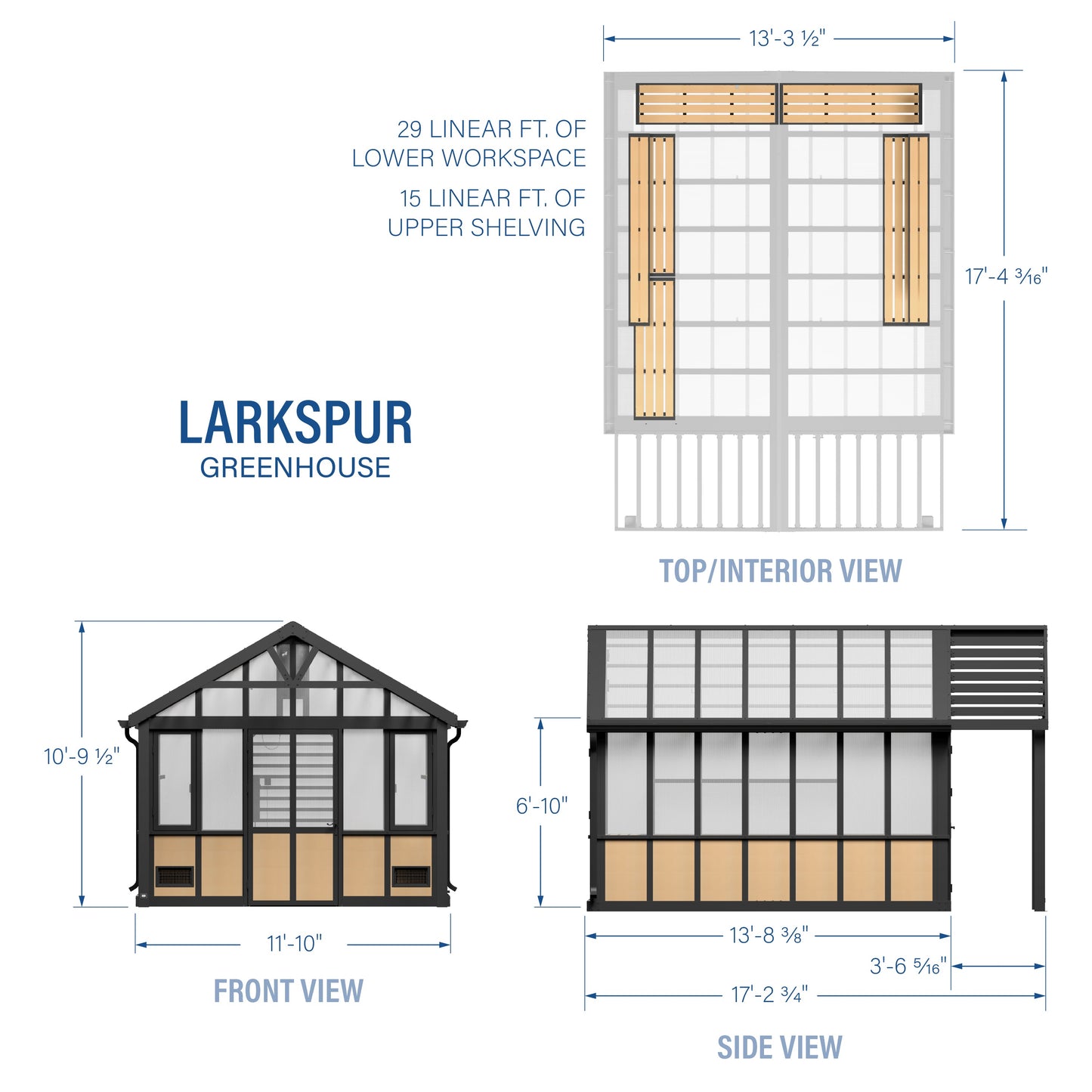14x12 Larkspur Metal Greenhouse