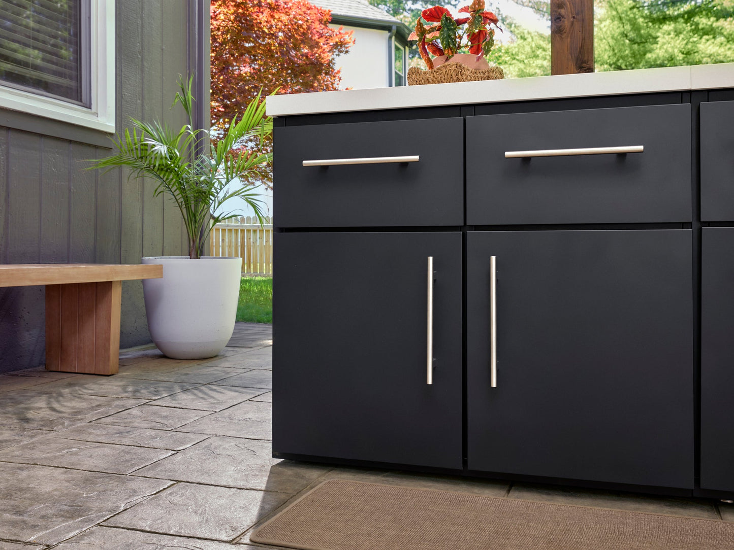 Emory | Corner Outdoor Kitchen Island with Bar Seating & Built-In Grill – Right