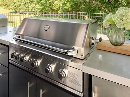 Lancaster | Covered Linear Outdoor Kitchen with Built-In Grill