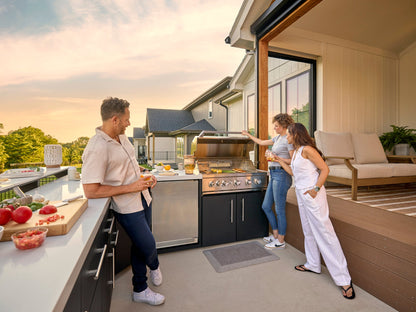 Emory | Corner Outdoor Kitchen Island with Bar Seating & Built-In Grill – Right