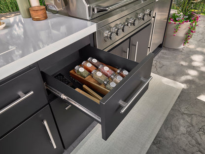 Lancaster | L-Shape Outdoor Kitchen with Built-In Grill & Pizza Oven