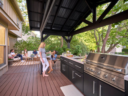 Lancaster | Covered Linear Outdoor Kitchen with Built-In Grill