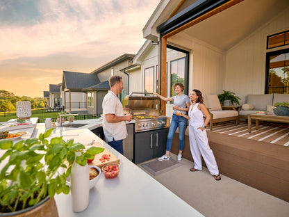 Emory | Corner Outdoor Kitchen Island with Bar Seating & Built-In Grill – Right