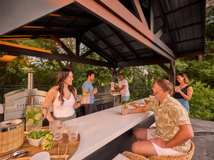 Lancaster | Galley Outdoor Kitchen with Built-In Grill & Pizza Oven
