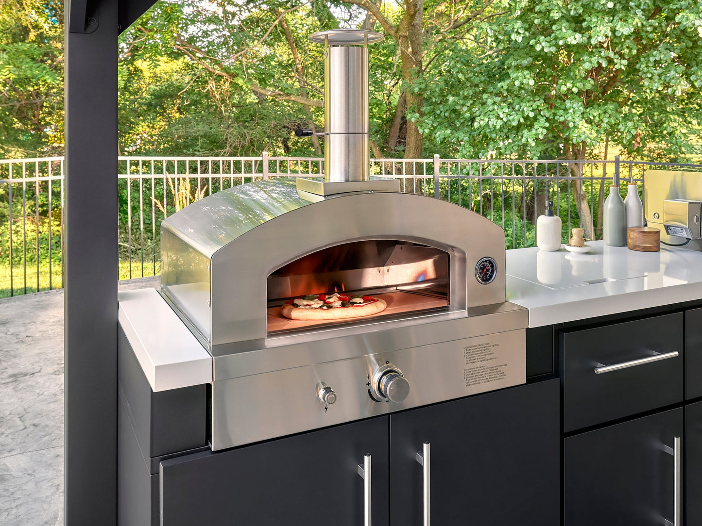 Lancaster | Galley Outdoor Kitchen with Built-In Grill & Pizza Oven