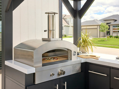 Lancaster | L-Shape Outdoor Kitchen with Built-In Grill & Pizza Oven