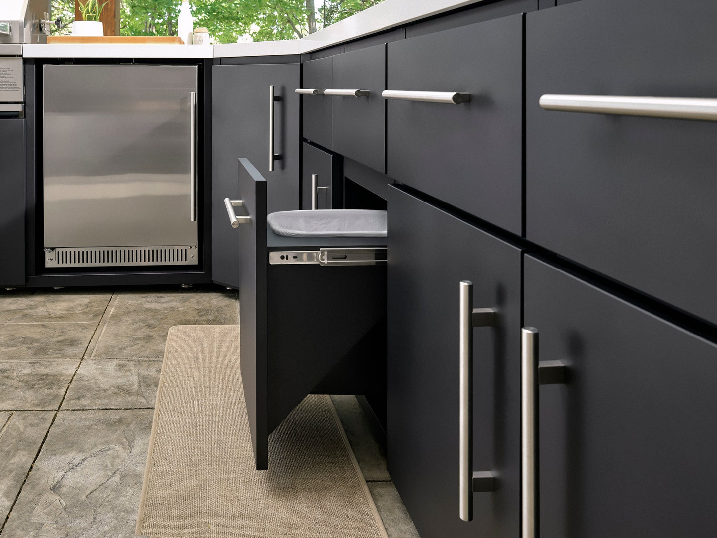 Emory | Corner Outdoor Kitchen Island with Bar Seating & Built-In Grill – Left