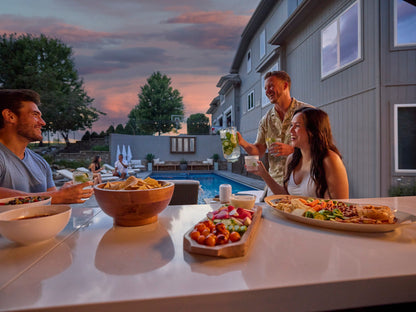 Lancaster | Galley Outdoor Kitchen with Built-In Grill & Pizza Oven