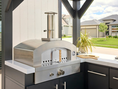 Lancaster | L-Shape Outdoor Kitchen with Built-In Grill & Pizza Oven