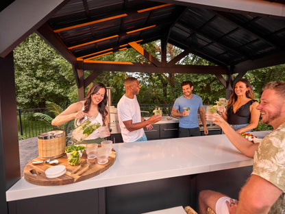 Lancaster | Galley Outdoor Kitchen with Built-In Grill & Pizza Oven