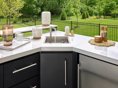 Emory | Corner Outdoor Kitchen Island with Bar Seating & Built-In Grill – Right