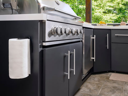 Emory | Corner Outdoor Kitchen Island with Bar Seating & Built-In Grill – Left