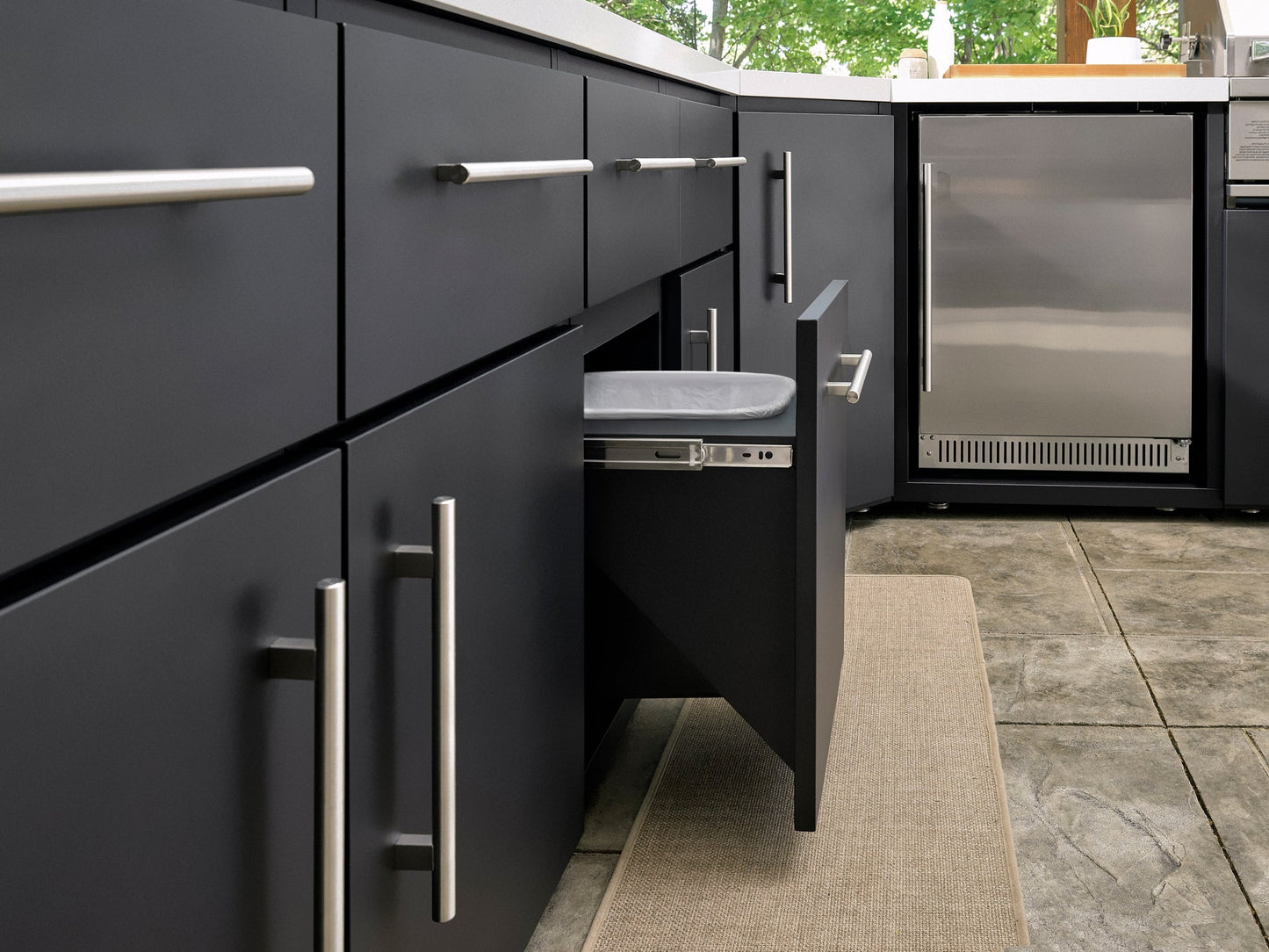 Emory | Corner Outdoor Kitchen Island with Bar Seating & Built-In Grill – Right