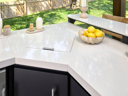 Emory | Corner Outdoor Kitchen Island with Bar Seating & Built-In Grill – Left