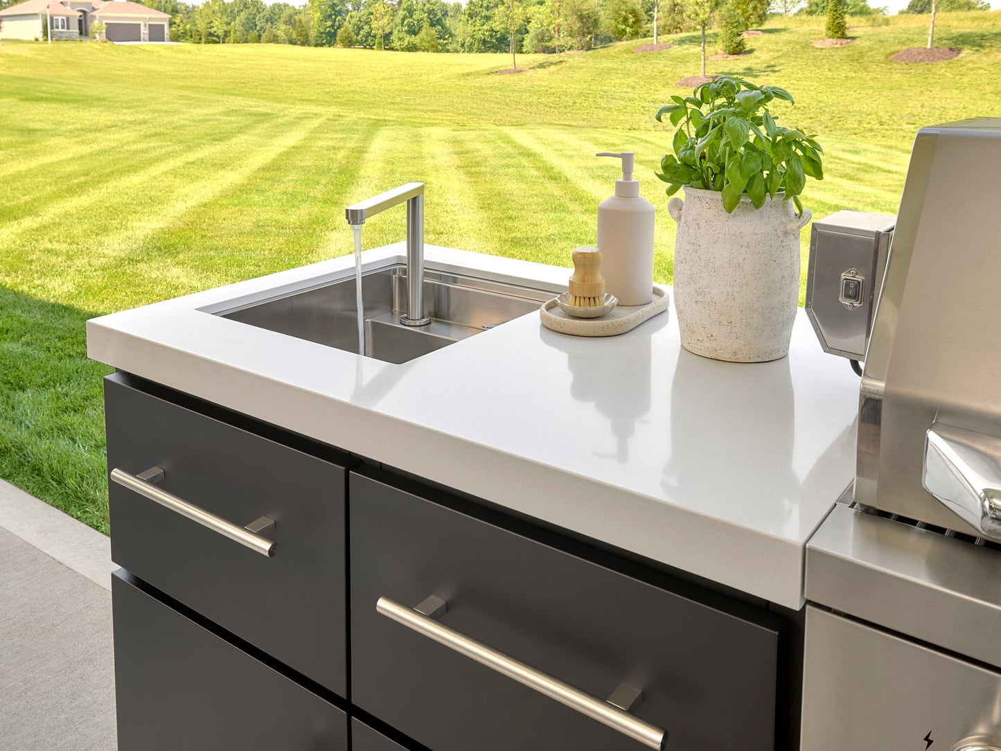 Emory | 9-Foot Outdoor Kitchen Island with Built-In Grill