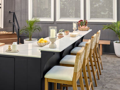 Emory | Corner Outdoor Kitchen Island with Bar Seating & Built-In Grill – Right