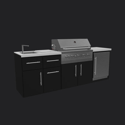 Emory | 9-Foot Outdoor Kitchen Island with Built-In Grill