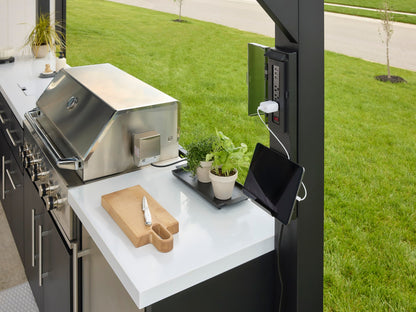 Lancaster | Covered Linear Outdoor Kitchen with Built-In Grill