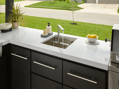 Lancaster | L-Shape Outdoor Kitchen with Built-In Grill & Pizza Oven