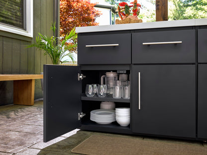 Emory | Corner Outdoor Kitchen Island with Bar Seating & Built-In Grill – Right