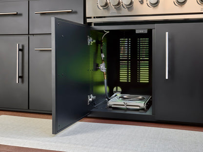 Lancaster | L-Shape Outdoor Kitchen with Built-In Grill & Pizza Oven
