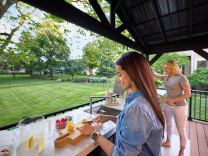 Lancaster | Covered Linear Outdoor Kitchen with Built-In Grill